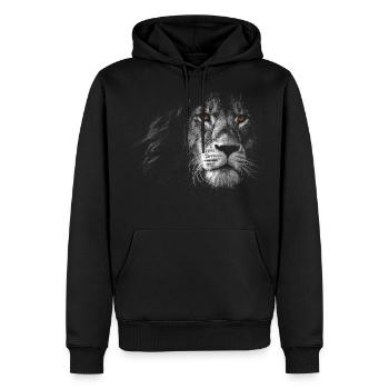 Lion - Men’s Premium Organic Hoodie - black - Front - Nico (187cm)