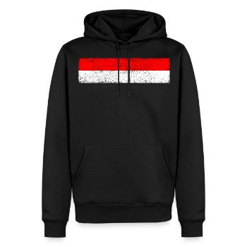 Wien - Vintage Style Streifen - Männer Premium Bio Hoodie - Schwarz - Vorne - Nico (187cm)