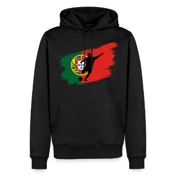 Football Portugal Kicker Flagge Ballsport Team Fan - Sweat à capuche Premium bio Homme - noir - Devant - Nico (187cm)