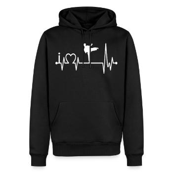 Liebe Karate - Shotokan Nippon Kyokushin Geschenk - Männer Premium Bio Hoodie - Schwarz - Vorne - Nico (187cm)