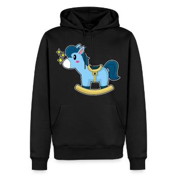 Un joli cheval à bascule - Sweat à capuche Premium bio Homme - noir - Devant - Nico (187cm)