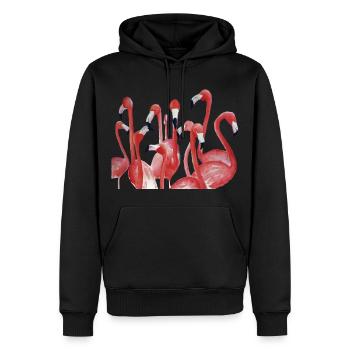 Ensemble d’aquarelle Vivid Flamingo - Sweat à capuche Premium bio Homme - noir - Devant - Nico (187cm)
