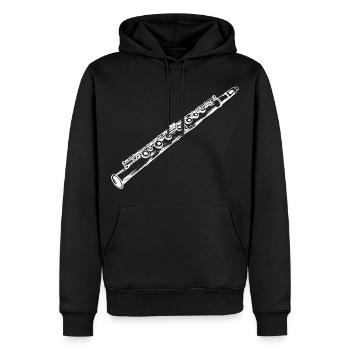 Flöte Zeichnung - Männer Premium Bio Hoodie - Schwarz - Vorne - Nico (187cm)