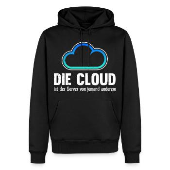 Coder THE CLOUD IS SOMEONE ELSE'S SERVER - Men’s Premium Organic Hoodie - black - Front - Nico (187cm)