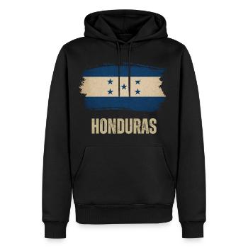 Drapeau du grunge hondurais, j’adore le Honduras - Sweat à capuche Premium bio Homme - noir - Devant - Nico (187cm)