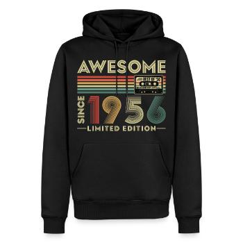 Cadeau de 70e anniversaire 1956 Vintage Retro - Sweat à capuche Premium bio Homme - noir - Devant - Nico (187cm)