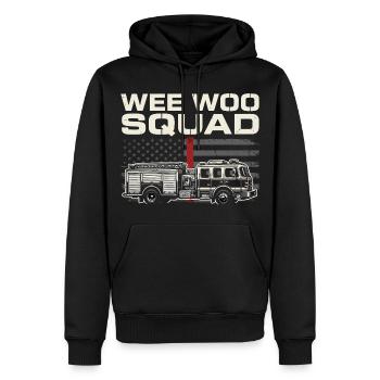 Conception du service de sauvetage de l’escouade Wee Woo - Sweat à capuche Premium bio Homme - noir - Devant - Nico (187cm)