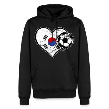 Flag football sud-coréen avec le cœur utilisé - Sweat à capuche Premium bio Homme - noir - Devant - Nico (187cm)