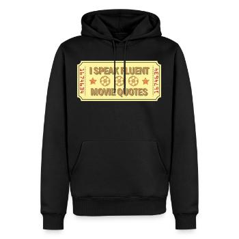 I Speak Fluent Movie Quotes Gift - Men’s Premium Organic Hoodie - black - Front - Nico (187cm)