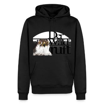 Habicht Wald - Männer Premium Bio Hoodie - Schwarz - Vorne - Nico (187cm)