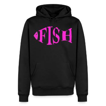Fisch pink - Männer Premium Bio Hoodie - Schwarz - Vorne - Nico (187cm)