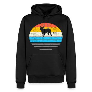 French Bulldog Retro Gift - Men’s Premium Organic Hoodie - black - Front - Nico (187cm)