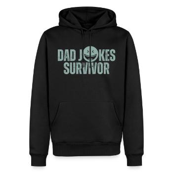 Dad Jokes Survivor - Men’s Premium Organic Hoodie - black - Front - Nico (187cm)