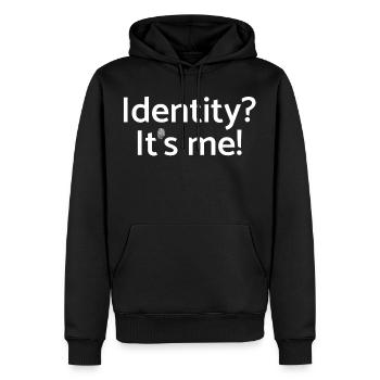 Identity? It's me! eindeutig durch Fingerabdruck - Männer Premium Bio Hoodie - Schwarz - Vorne - Nico (187cm)