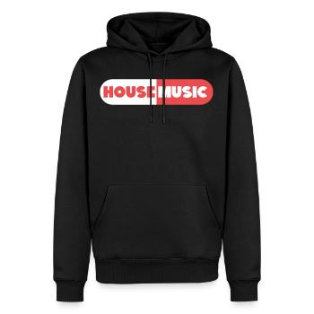 House Musik Pile - Männer Premium Bio Hoodie - Schwarz - Vorne - Nico (187cm)