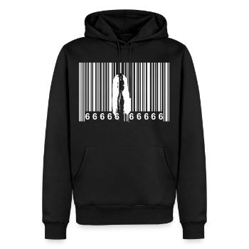 Code à barres d'horreur - Sweat à capuche Premium bio Homme - noir - Devant - Nico (187cm)