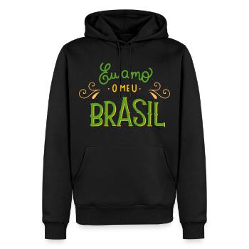 Brasilien T-shirt - Männer Premium Bio Hoodie - Schwarz - Vorne - Nico (187cm)