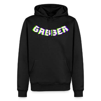 Gabber Hardcore Techno - Männer Premium Bio Hoodie - Schwarz - Vorne - Nico (187cm)