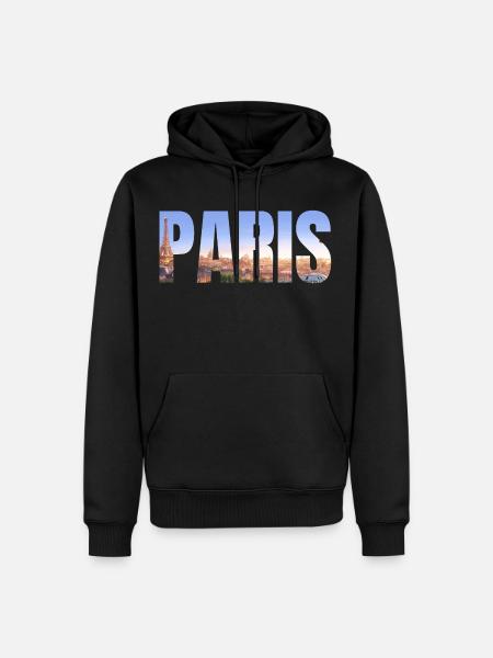 Paris City - Männer Premium Bio Hoodie - Schwarz
