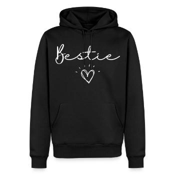 Bestie - Männer Premium Bio Hoodie - Schwarz - Vorne - Nico (187cm)