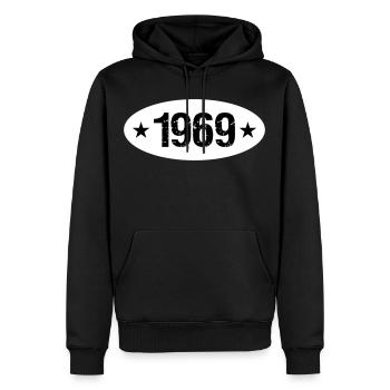 1969 - Männer Premium Bio Hoodie - Schwarz - Vorne - Nico (187cm)