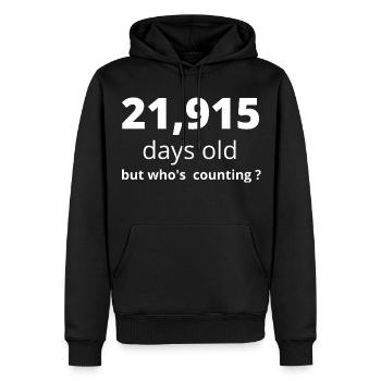 60. Geburtstag - Männer Premium Bio Hoodie - Schwarz - Vorne - Nico (187cm)
