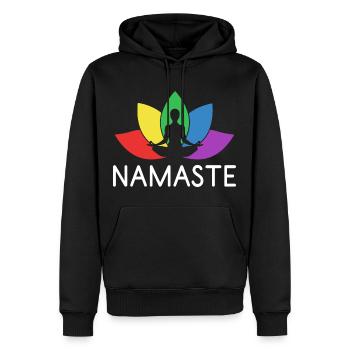 Cadeau de plante de lotus Namaste - Sweat à capuche Premium bio Homme - noir - Devant - Nico (187cm)