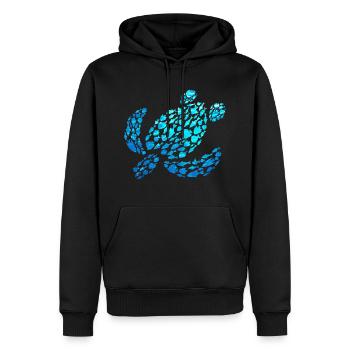 Tortue Mer Océan Animaux Tortue - Sweat à capuche Premium bio Homme - noir - Devant - Nico (187cm)