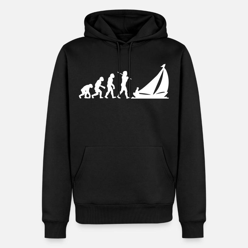 Evolution Segeln - Männer Premium Bio Hoodie - Schwarz