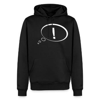 Ausrufezeichen in Sprechblase - Männer Premium Bio Hoodie - Schwarz - Vorne - Nico (187cm)