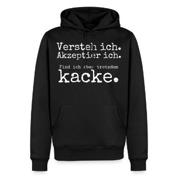 J'accepte je trouve que je chie 5 blanc - Sweat à capuche Premium bio Homme - noir - Devant - Nico (187cm)