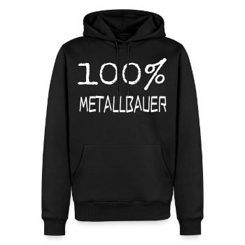100% metalworker - Men’s Premium Organic Hoodie - black - Front - Nico (187cm)