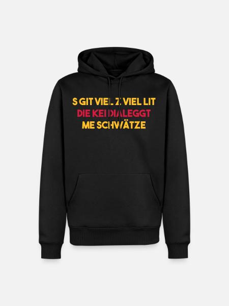 Kei Dialeggt Spruch - Shirt Alemannisch/Badisch - Männer Premium Bio Hoodie - Schwarz