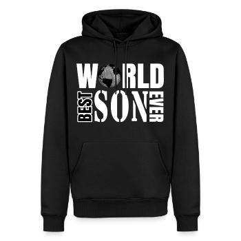 Bester Sohn der Welt, Sohn - Männer Premium Bio Hoodie - Schwarz - Vorne - Nico (187cm)