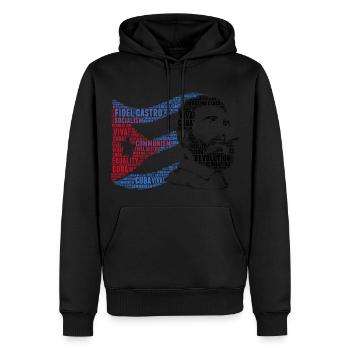 fidel castro flag word cloud - Men’s Premium Organic Hoodie - black - Front - Nico (187cm)