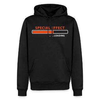 loading Special Effect - be patient - Männer Premium Bio Hoodie - Schwarz - Vorne - Nico (187cm)