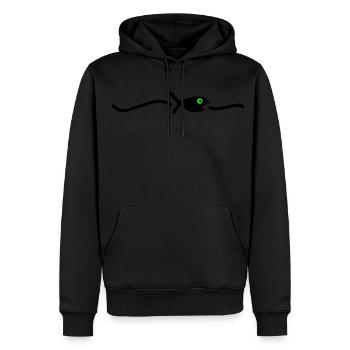 schwimmender Fisch - Männer Premium Bio Hoodie - Schwarz - Vorne - Nico (187cm)