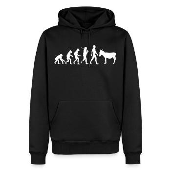 Evolution Donkey Mule Animal Gift idea - Men’s Premium Organic Hoodie - black - Front - Nico (187cm)