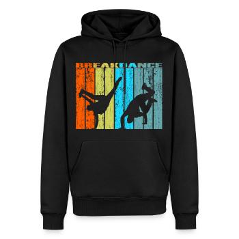 breakdance retro vintage Geschenk - Männer Premium Bio Hoodie - Schwarz - Vorne - Nico (187cm)