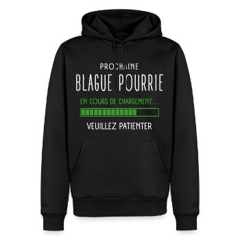 Blagues De Papa En Cours De Chargement Humour - Sweat à capuche Premium bio Homme - noir - Devant - Nico (187cm)