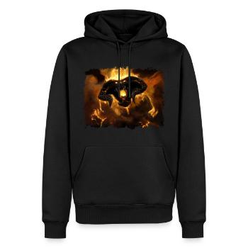 BALR0G Monstre De Feu - Sweat à capuche Premium bio Homme - noir - Devant - Nico (187cm)