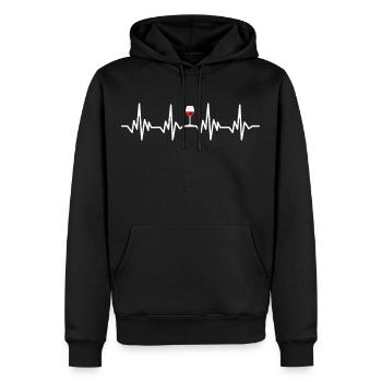 Red wine - EKG HEARTBEAT - Men’s Premium Organic Hoodie - black - Front - Nico (187cm)