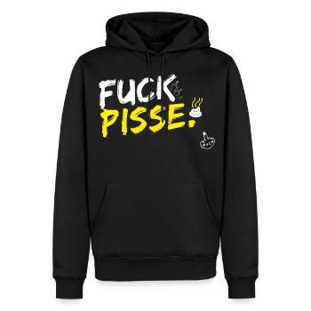 Fuck Pisse - Männer Premium Bio Hoodie - Schwarz - Vorne - Nico (187cm)