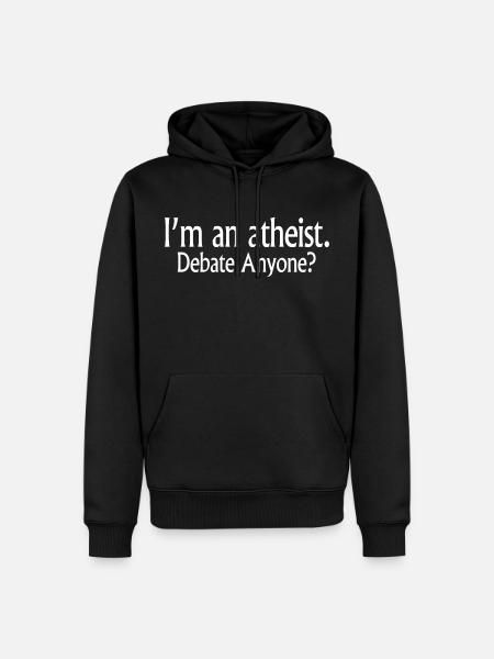 I am atheist. - Men’s Premium Organic Hoodie - black