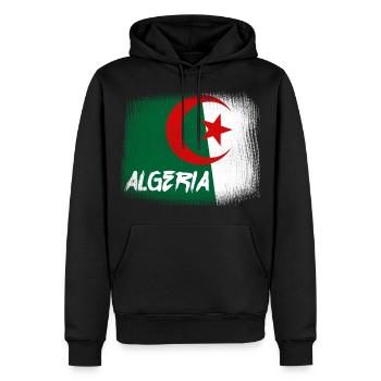 Drapeau Algérien Algérie Grand Les Algériens - Sweat à capuche Premium bio Homme - noir - Devant - Nico (187cm)