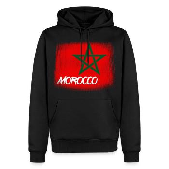 Drapeau Marocain Maroc Grand Etoile Marocaine - Sweat à capuche Premium bio Homme - noir - Devant - Nico (187cm)