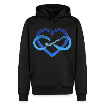 Polyherz Polyamorie - Männer Premium Bio Hoodie - Schwarz - Vorne - Nico (187cm)