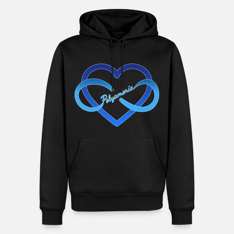 Polyèdre polyamour - Sweat à capuche Premium bio Homme - noir