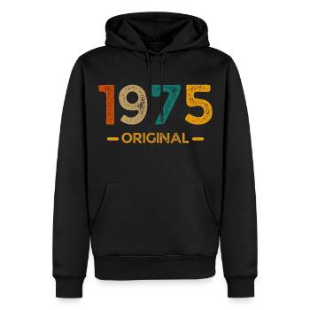 1975 Original - Sweat à capuche Premium bio Homme - noir - Devant - Nico (187cm)