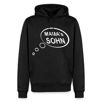 Mama Sohn - Männer Premium Bio Hoodie - Schwarz - Vorne - Nico (187cm)